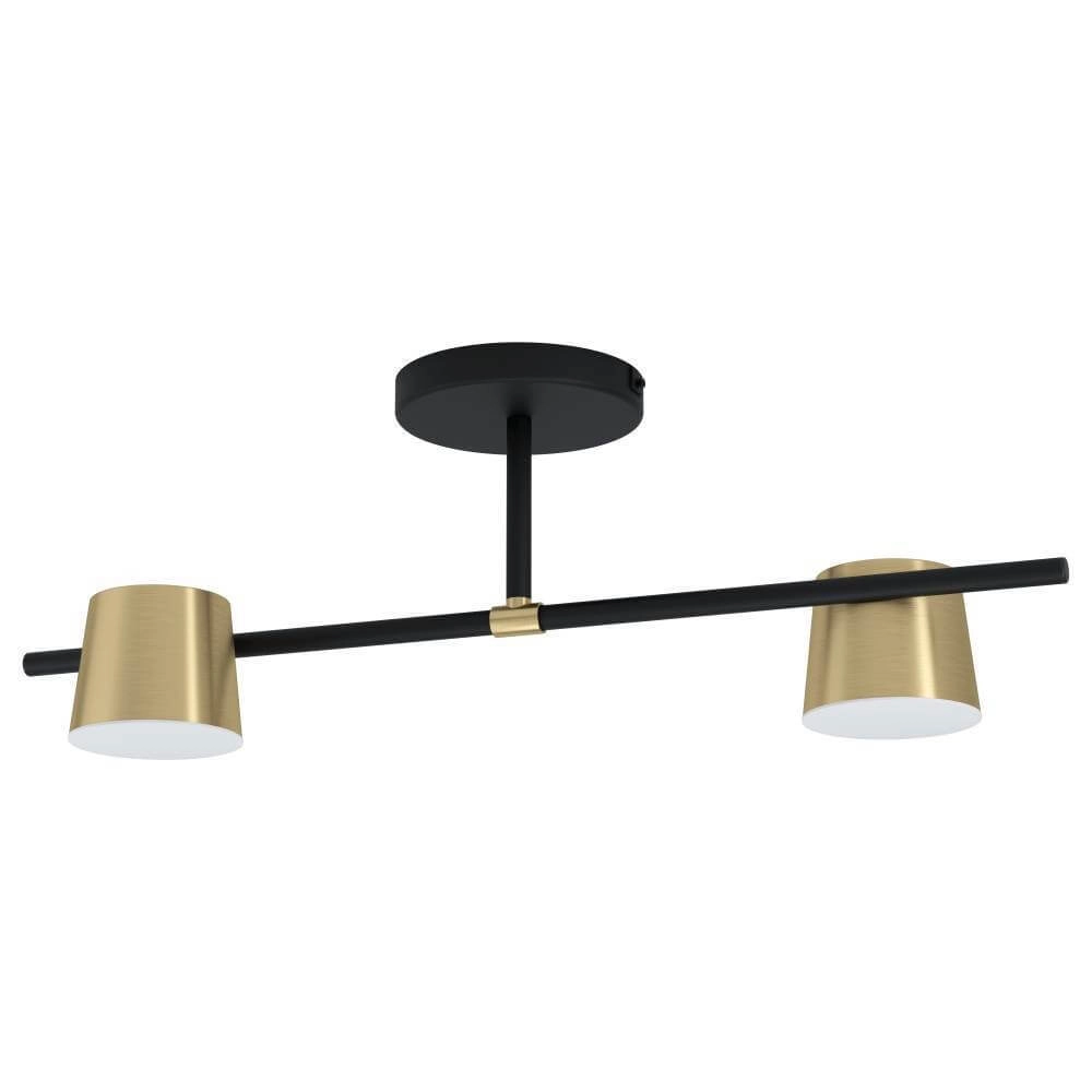 Zwart met gouden plafondlamp Altamira 2-lichts
