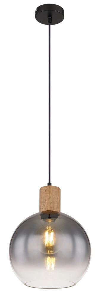 Hanglamp Moitas zwart met hout Hanglamp Moitas zwart met hout