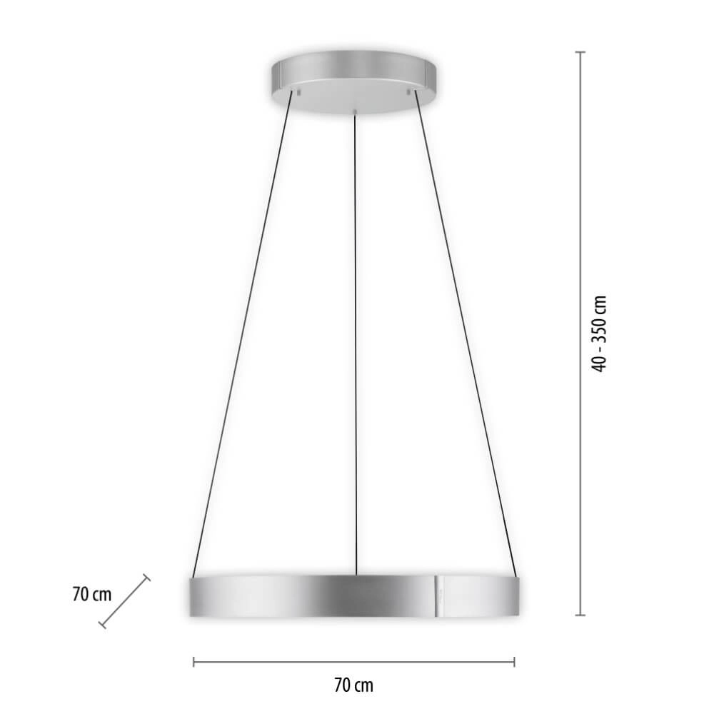 Ronde hanglamp Pure E-Clipse aluminium Ø 70cm Paul Neuhaus 4012248372364