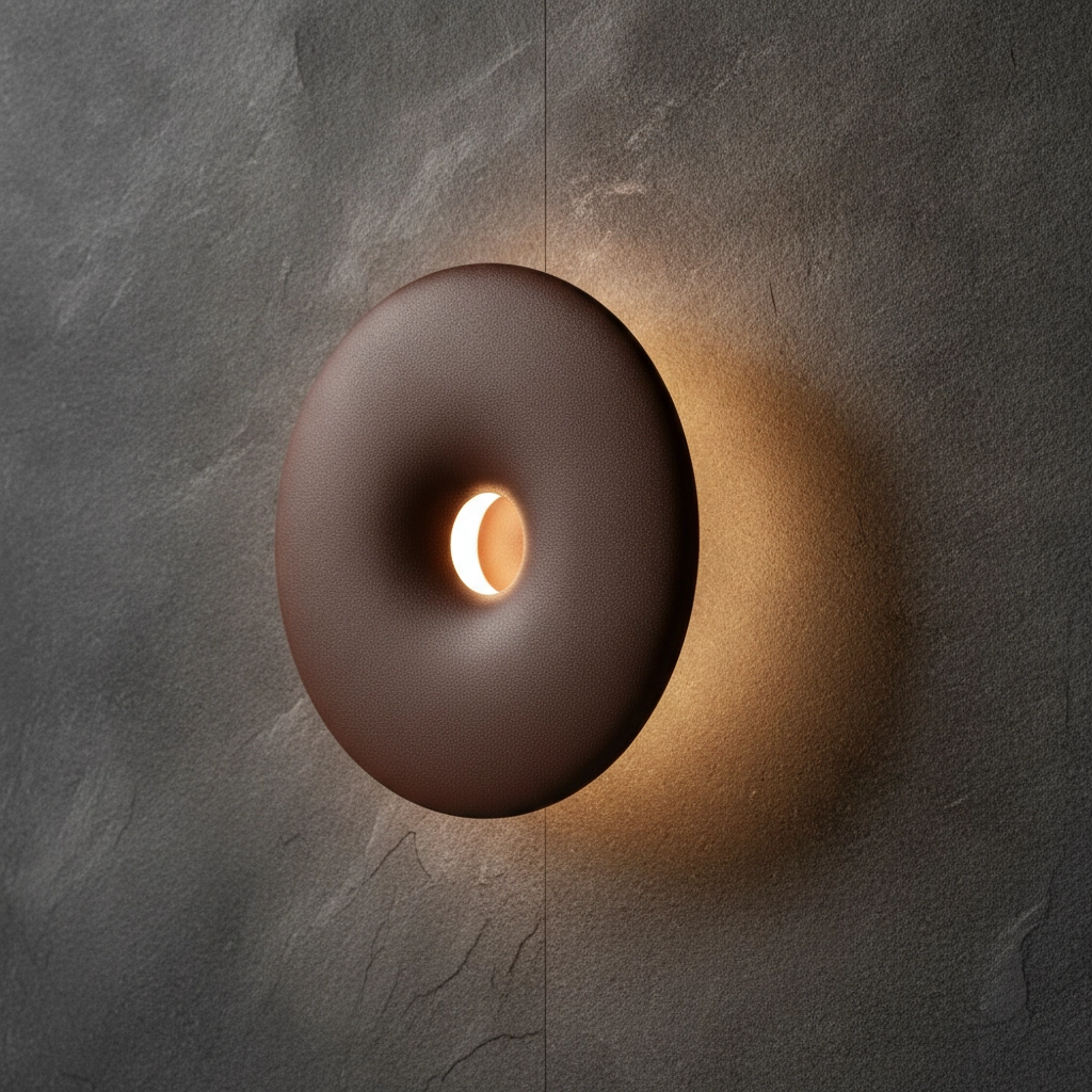 Unieke wandlamp Splash rond roestbruin