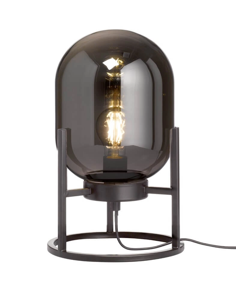 Tafellamp Regi zwart met smoke glas