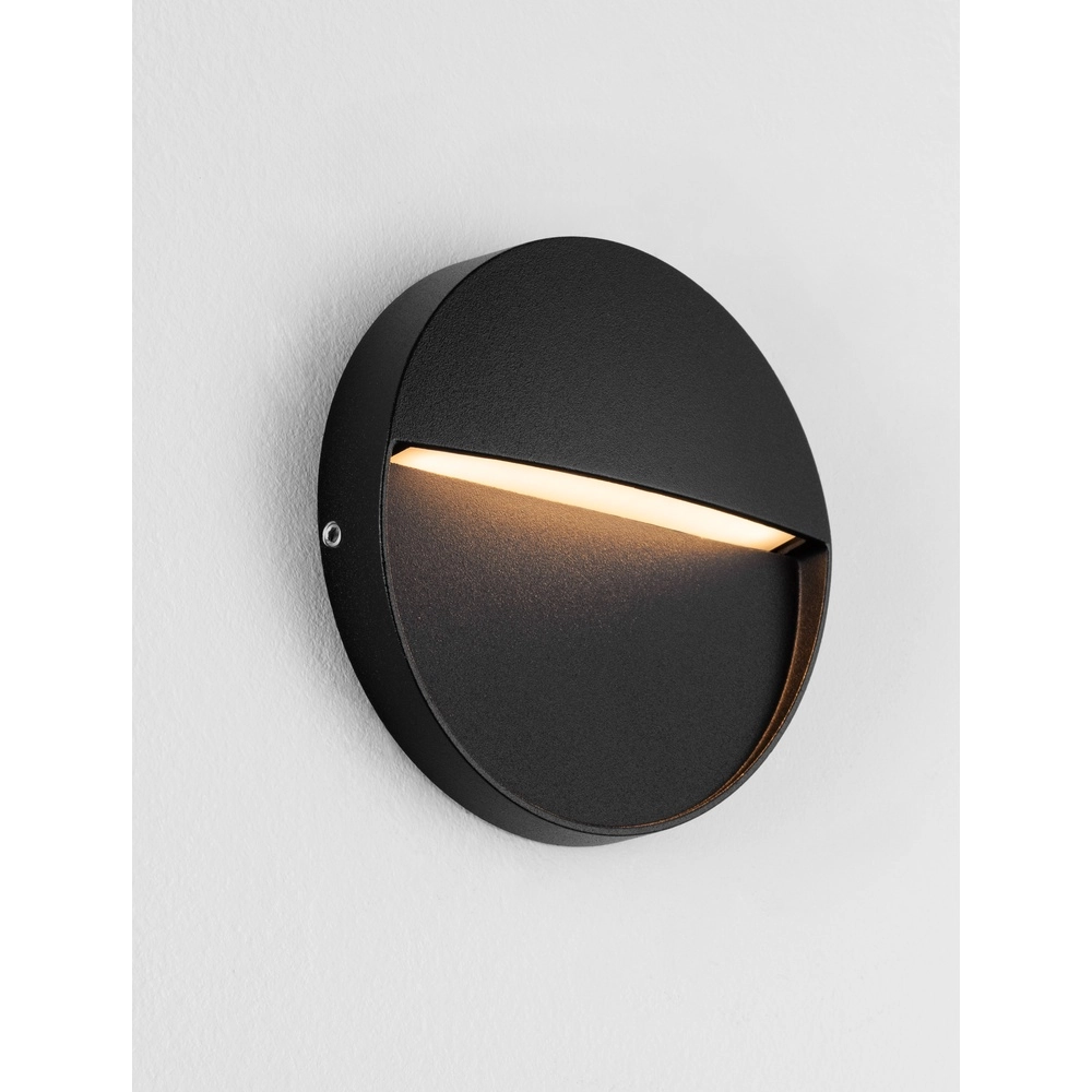 Ronde wandlamp Toby design zwart