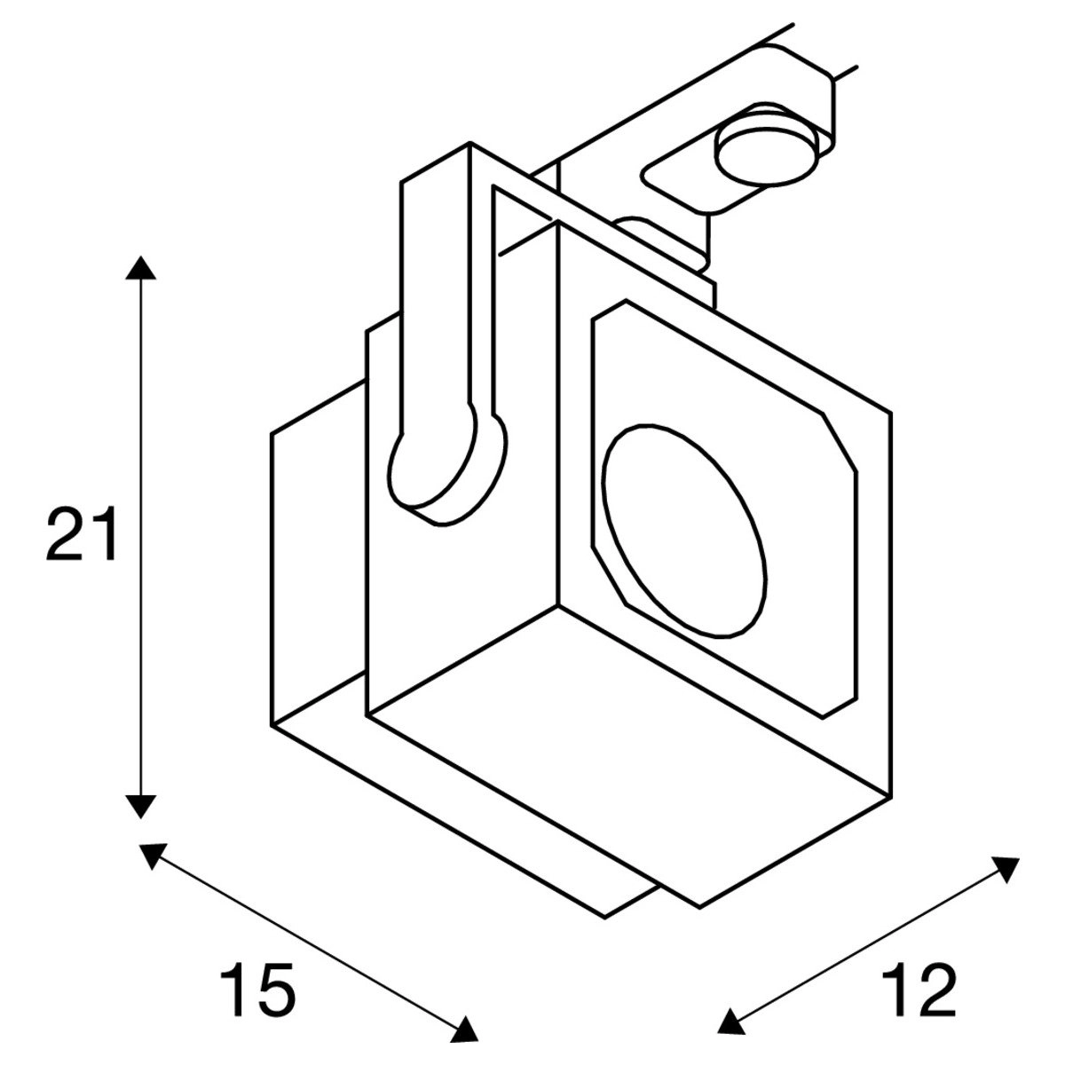 Zwarte railspot Euro Cube 3-fase SLV 4024163152525