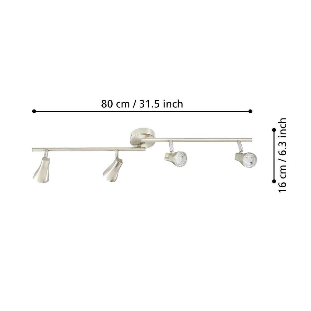 Opbouwspot Tiberio 1 4-lichts Eglo 9002759978266