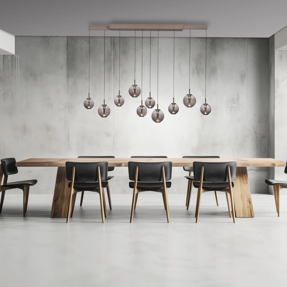 Hanglamp Pure E-Infinty bronce met amber glas Paul Neuhaus 4012248397886