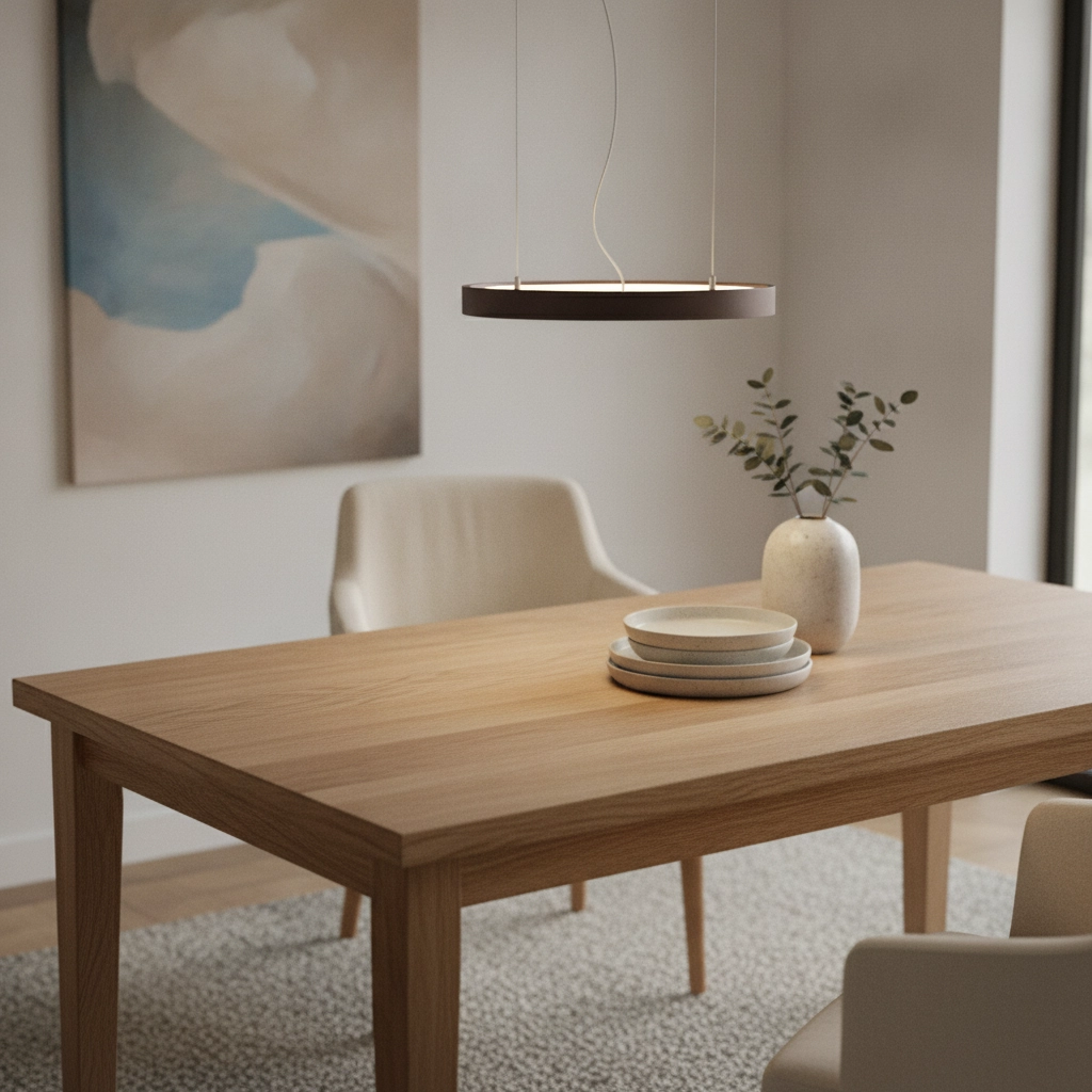 Strakke hanglamp Perrine Ø 40cm koffie bruin