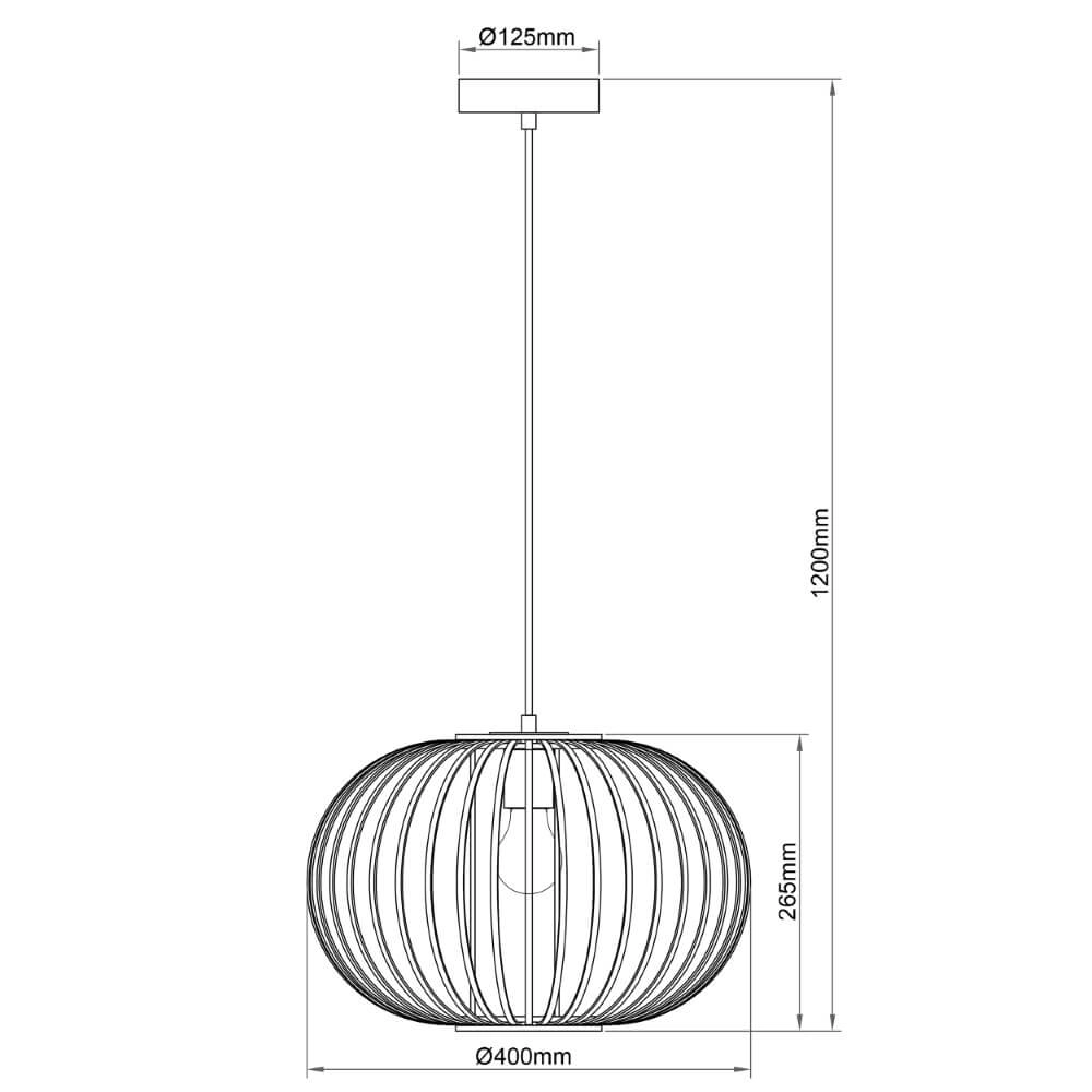 Houten hanglamp Enca Ø 40cm Brilliant 4004353428463