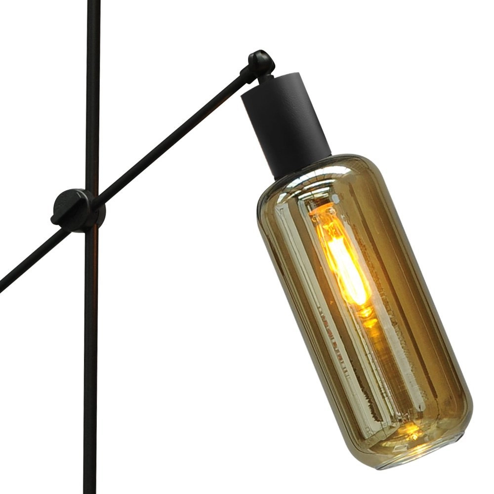 Vloerlamp zwart Bounty verstelbaar met cilindrisch glas Masterlight 8718121248400