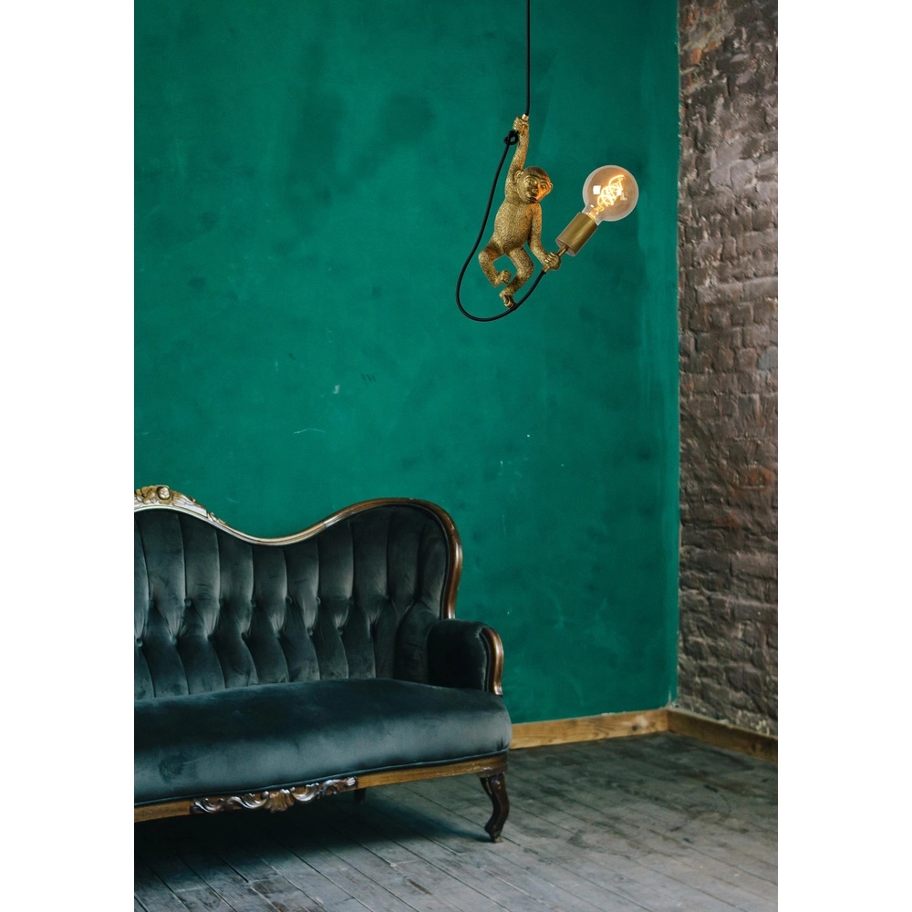 Hanglamp Extravaganza Chimp aapje zwart met goud Lucide 5411212105318