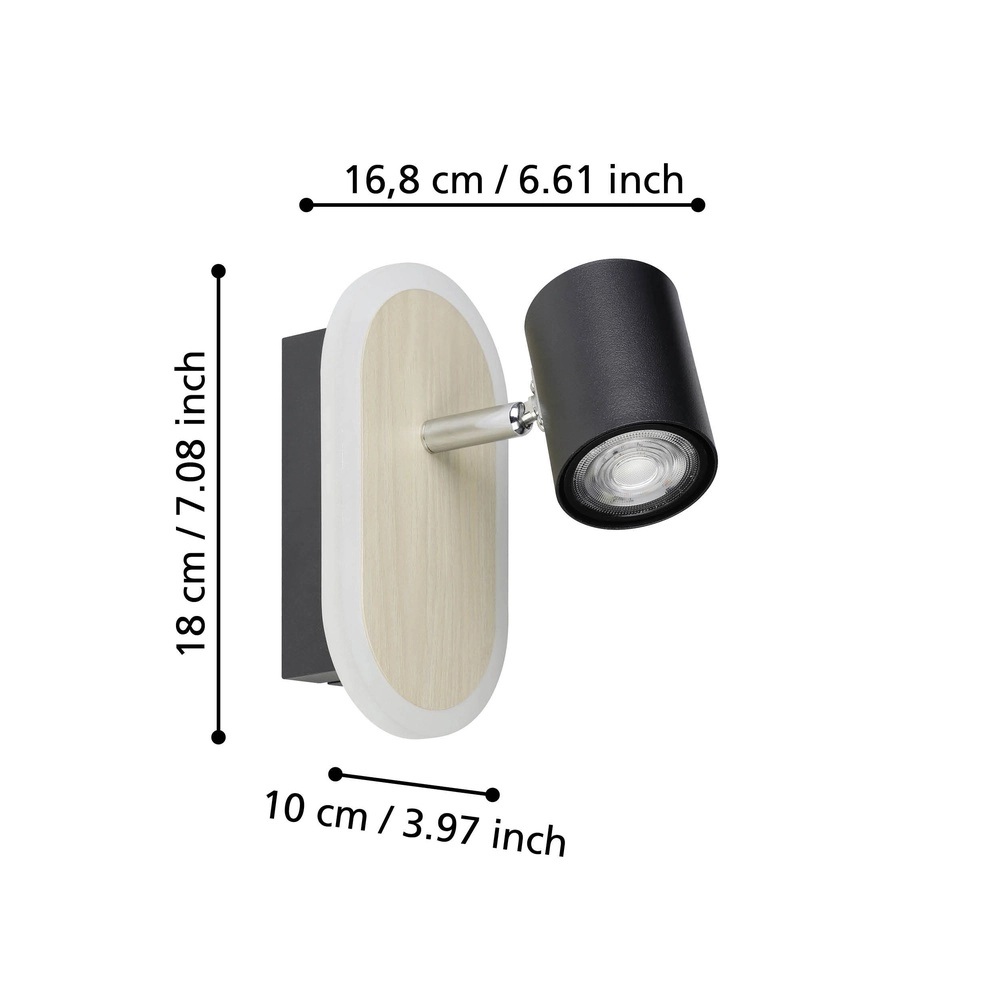 Led muurspotje Rimbocchi met houtlook Eglo 9008606316519