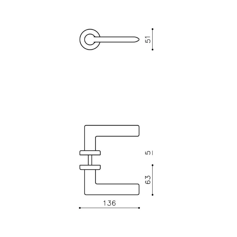 Design deurklink Tecno messing Olivari 8714186478226