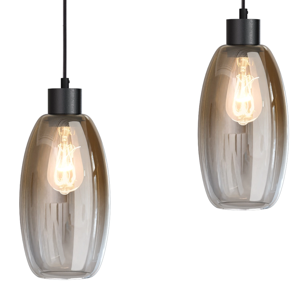 Glazen hanglamp Olive 5x Ø 15cm - zwart Masterlight 8718121394091