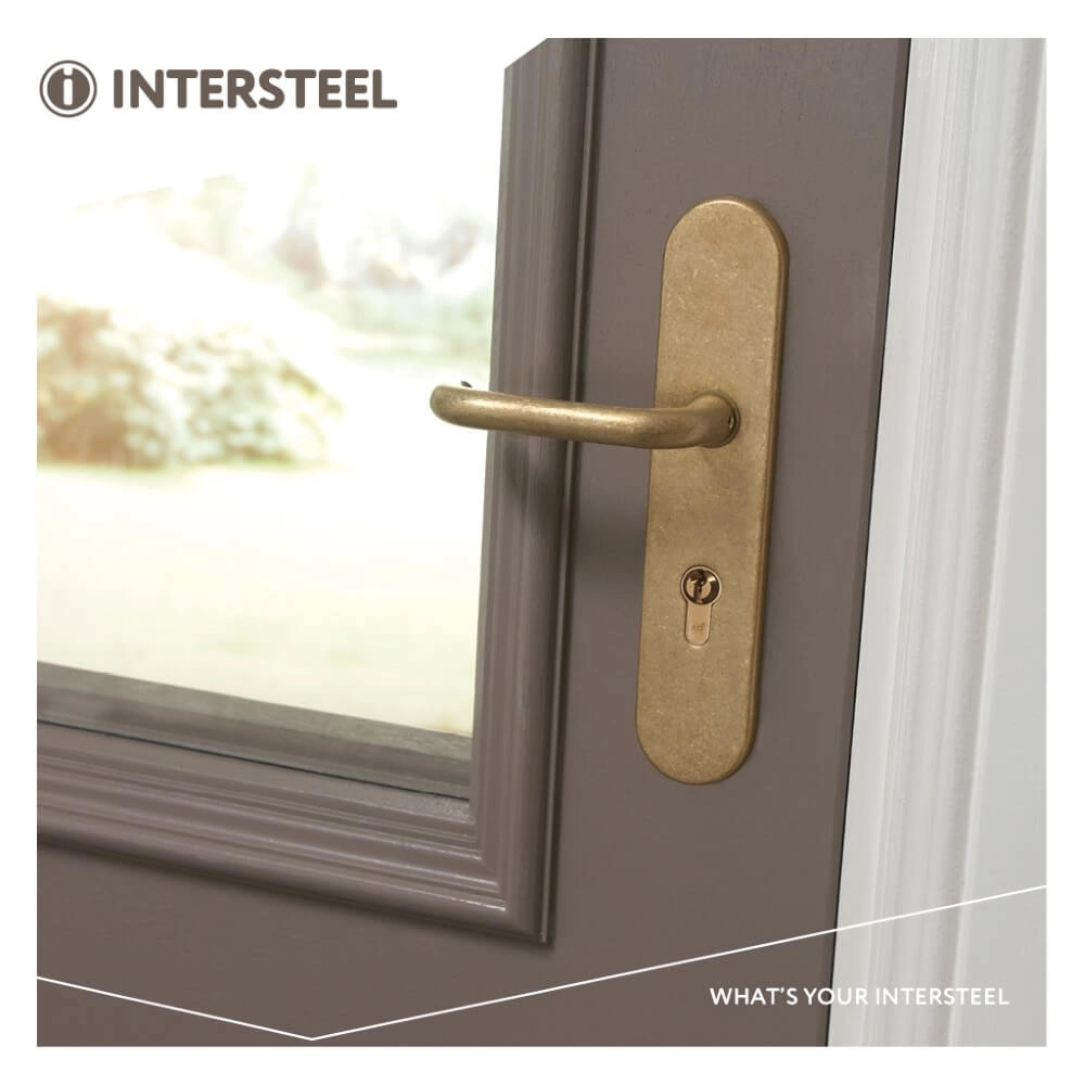 Voordeurbeslag Vurano PC72mm messing gertrommeld Intersteel 8,71419E+12