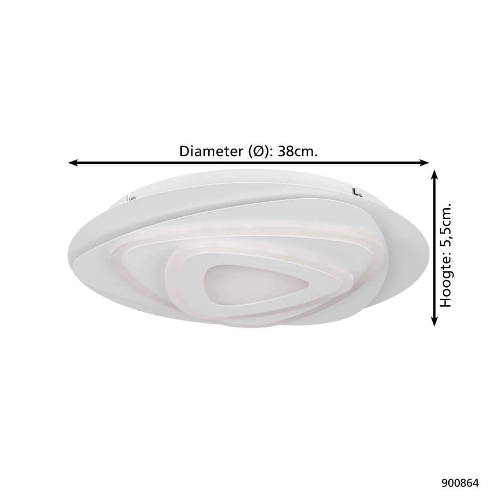 Witte led plafondlamp Palagiano Ø 38cm Eglo 9008606264094