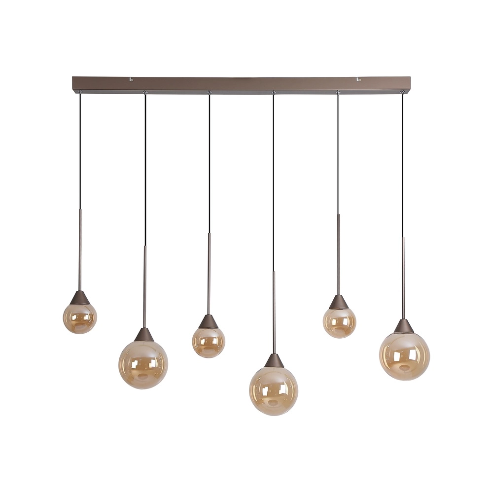 Design hanglamp Opux Lux 6-lichts brons recht Searchlight 5,05342E+12