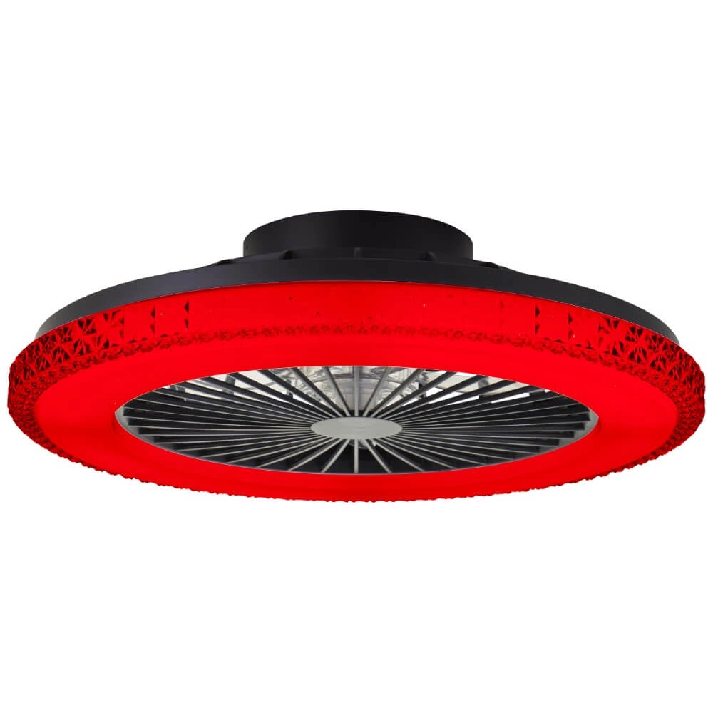 Zwarte ventilator Badria met RGB functie Brilliant 4004353435850
