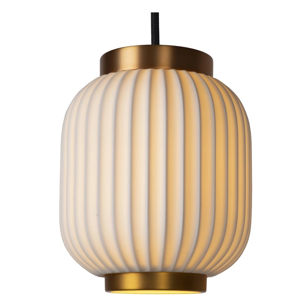 Design hanglamp Gosse 3-lichts goud met wit Lucide 5411212134189