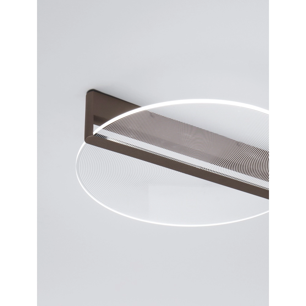 Strakke plafondlamp Noah Ø 56cm koffie bruin Lyora 5212017439383