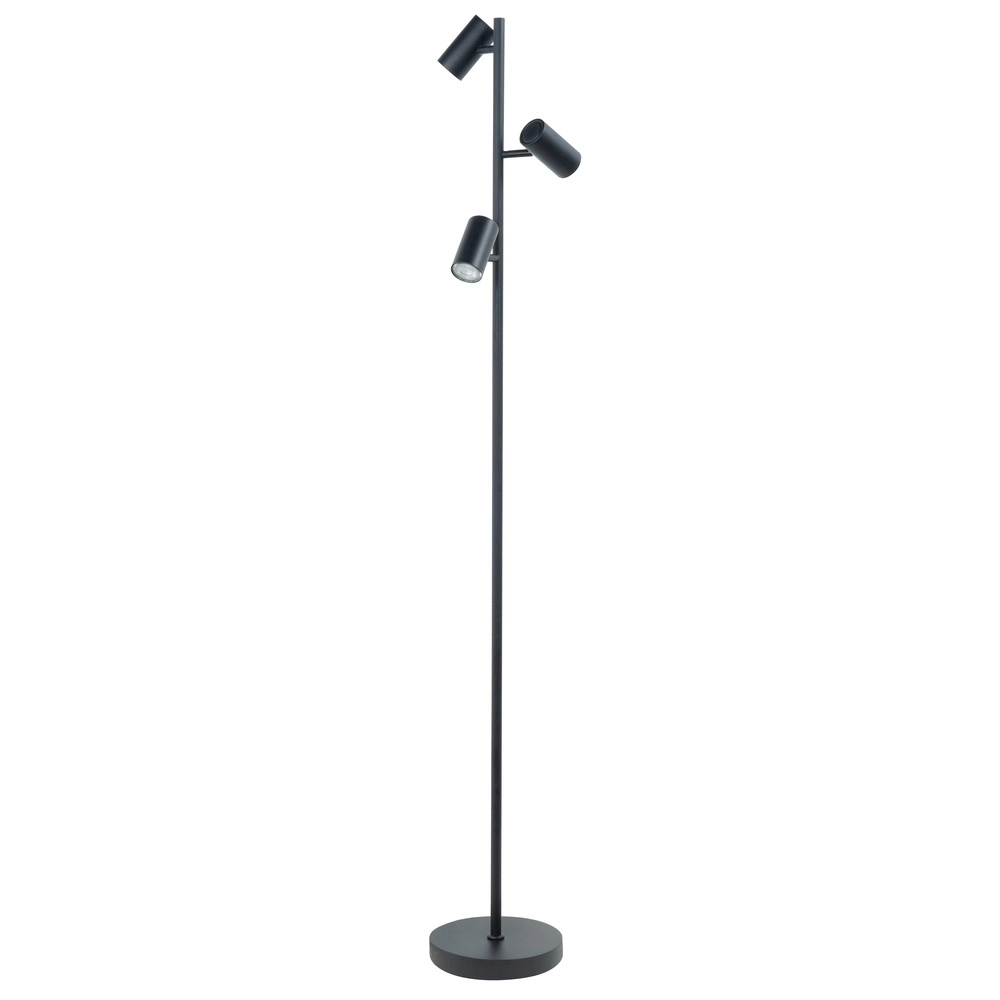 Vloerlamp Burgos 3-lichts zwart