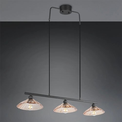 Klassieke hanglamp Eluna 3-lichts zwart Trio 4017807682502