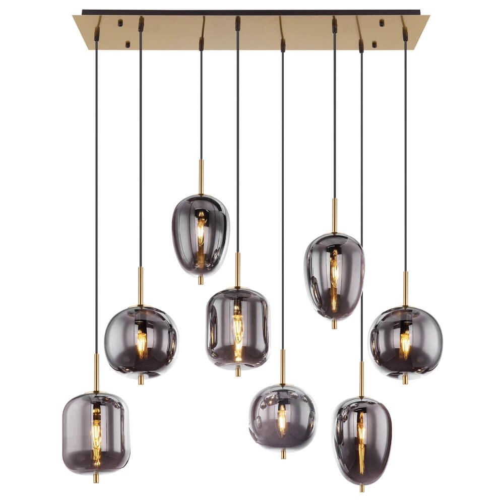 Gouden hanglamp Blacky I 8-lichts Globo 9007371419036