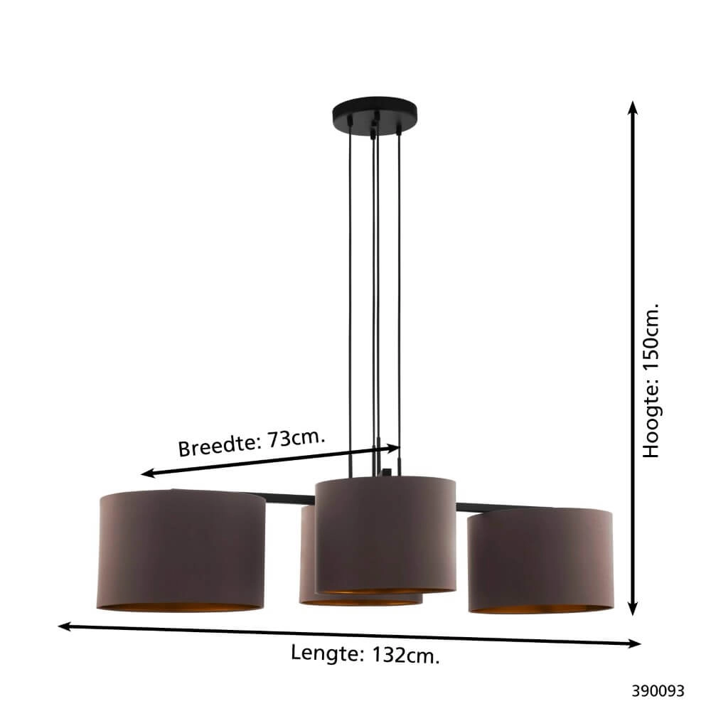 Chique hanglamp Honduras met 4 kappen Stars of Light 9008606221462