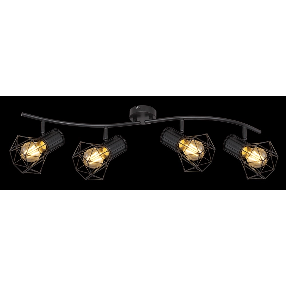 Plafondlamp Priska 4-lichts zwart Globo 9007371406173