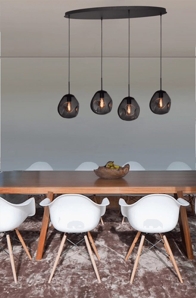 Hanglamp Lava Oval 4x smoke glas Ø 24cm Masterlight 8718121290089