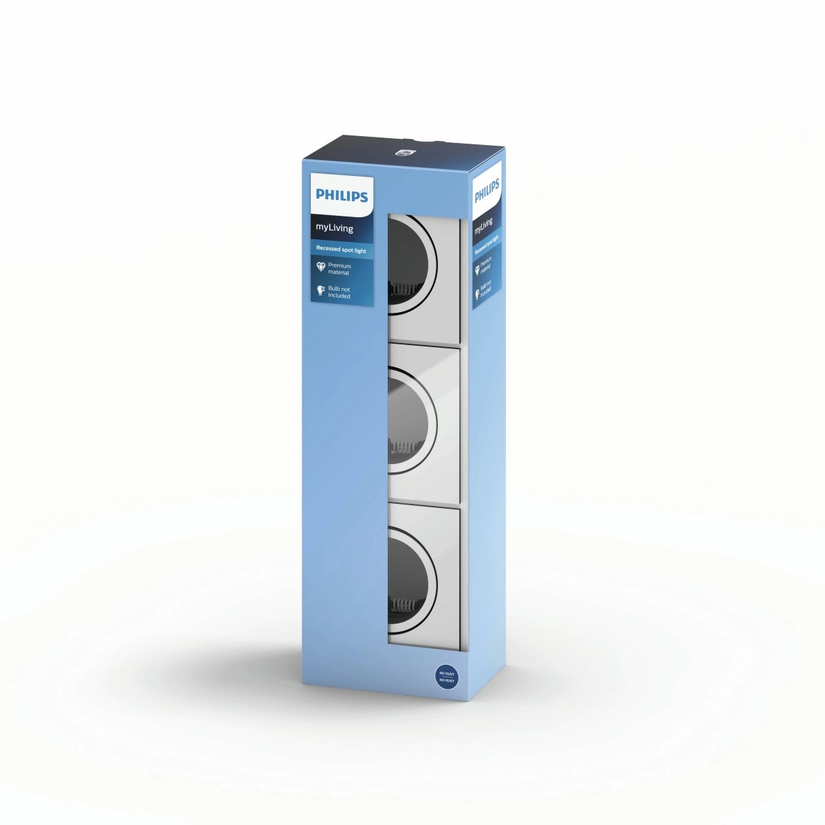 Set vierkante inbouwspots Donegal (3x) GU10 mat chroom Philips 8718696161012