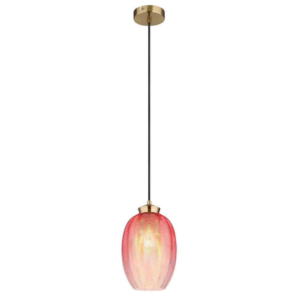 Hanglamp Jessica met roze glas Ø 18cm