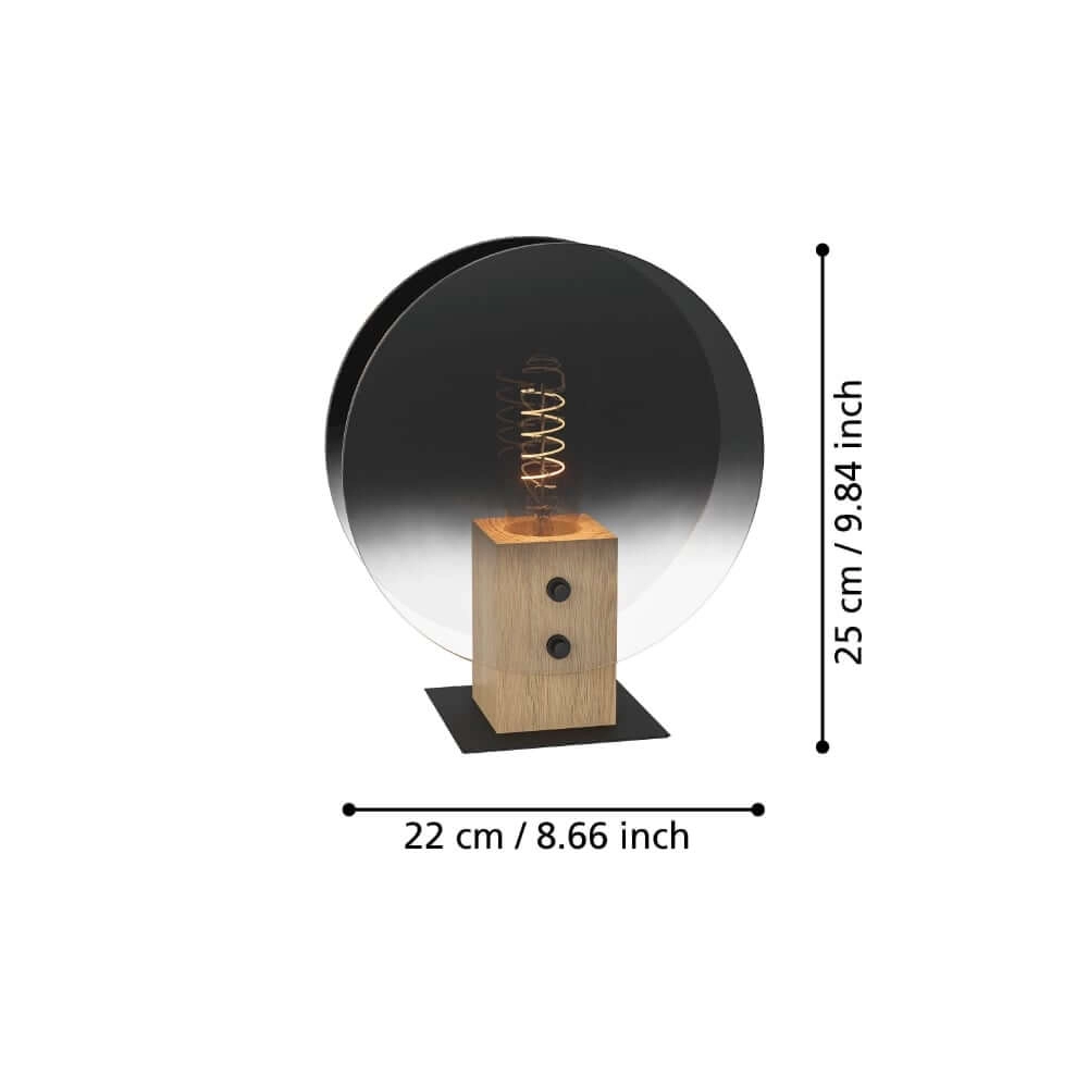 Tafellamp Millena hout met zwart Stars of Light 9008606239450