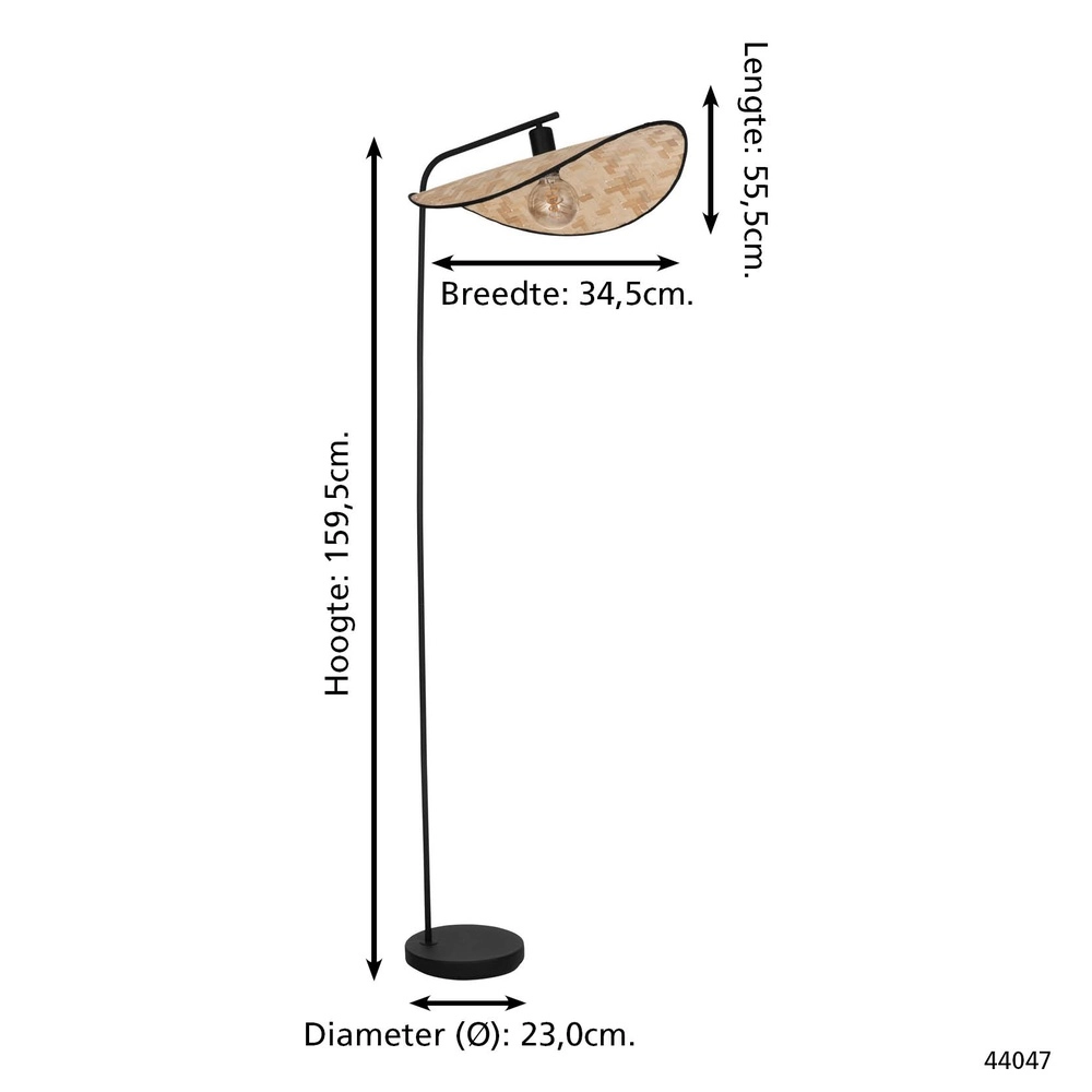 Rotan vloerlamp Marywell 160cm Eglo 9002759440473