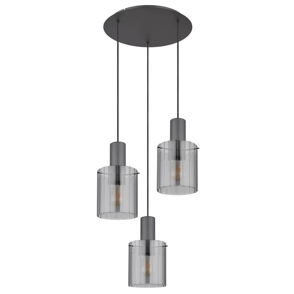 Hanglamp Tulivar design smoke glas 3-lichts Globo 9007371447664