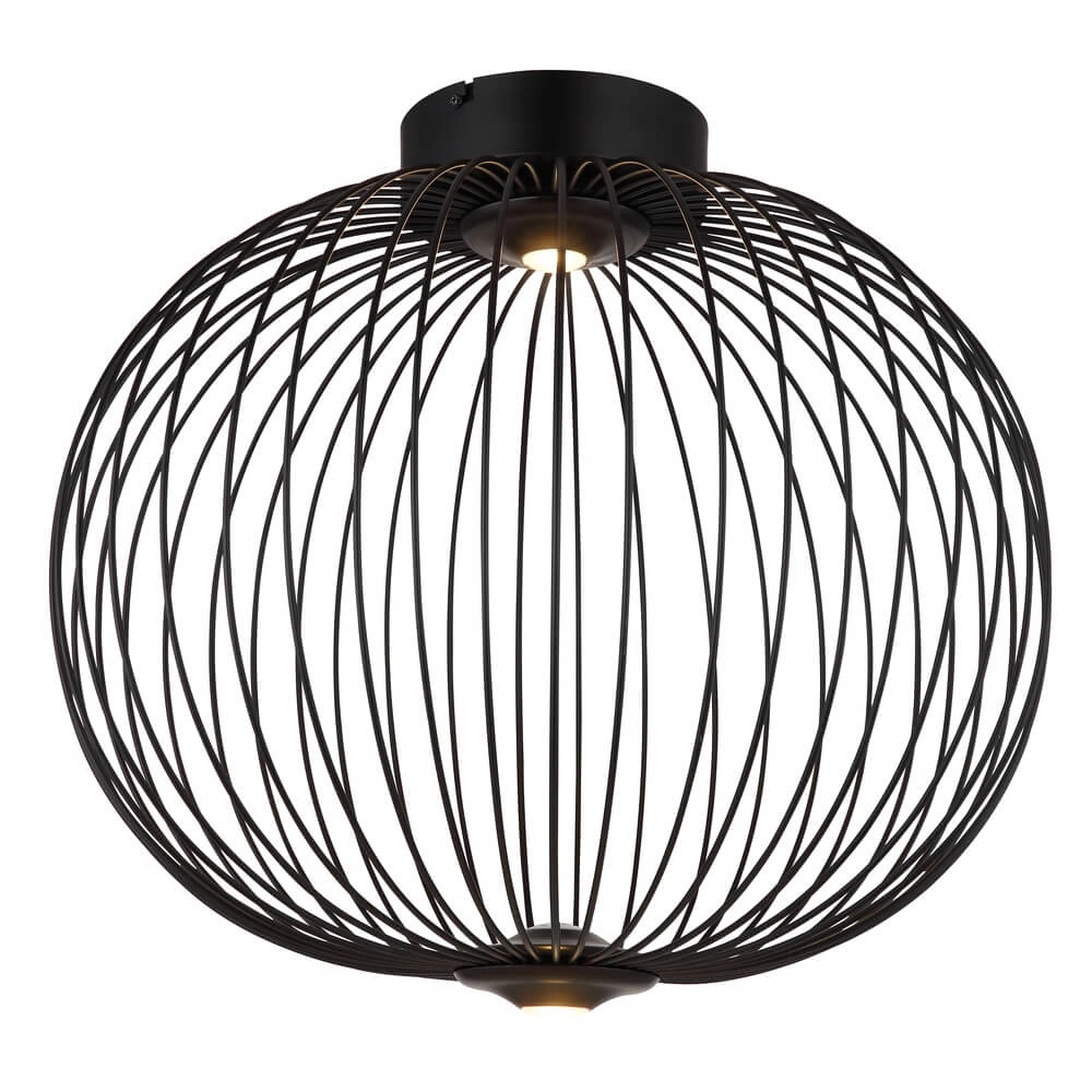 Zwarte plafondlamp Galway enkel kooi Ø 50cm Globo 9007371468331
