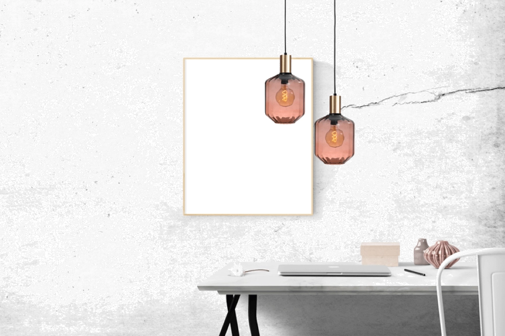 Hanglamp goud Porto met Jagger red glas - Ø 19cm Masterlight 8718121269214
