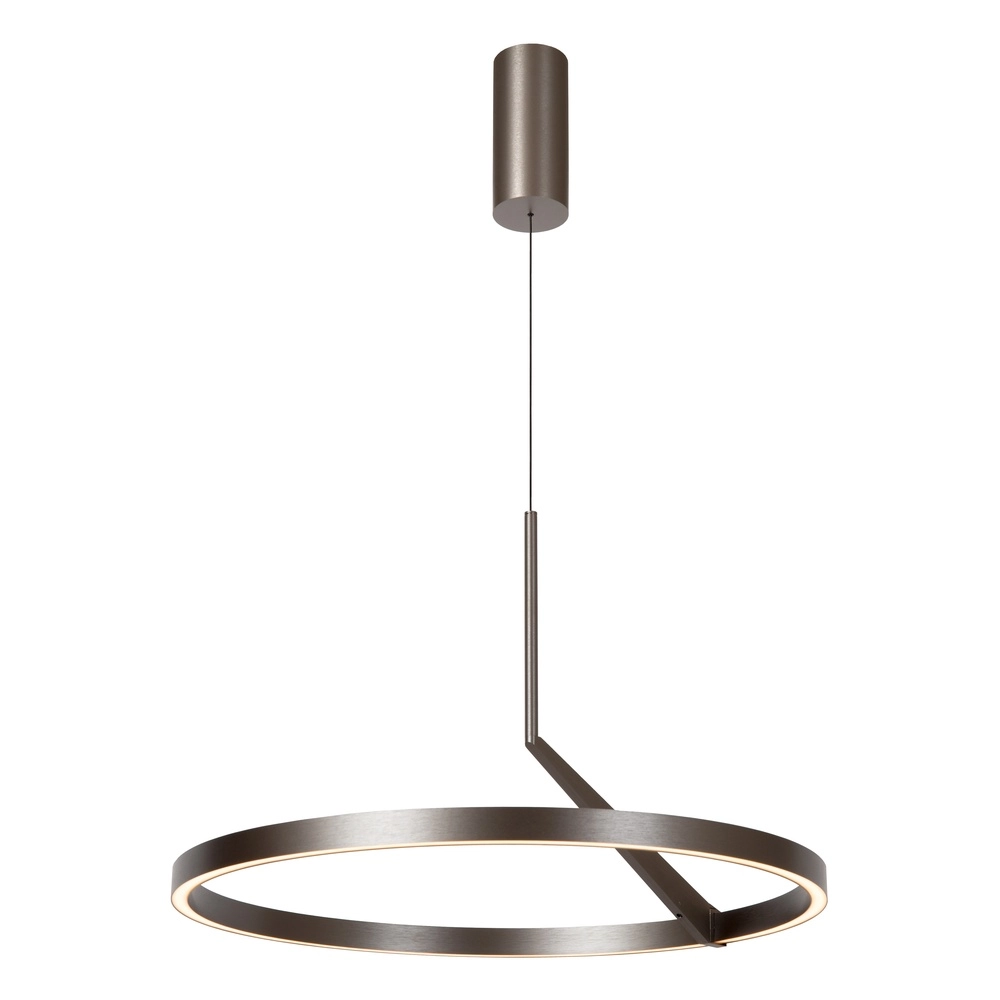 Strakke led hanglamp Applause Geborsteld metaal - Ø 60cm