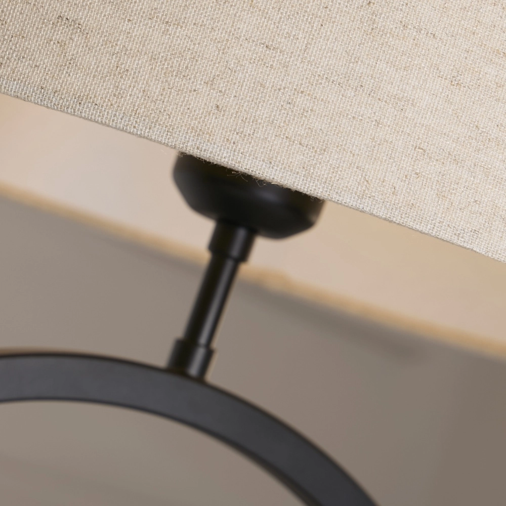 Tafellamp Elegant zwart met creme kap Searchlight 5053423305486