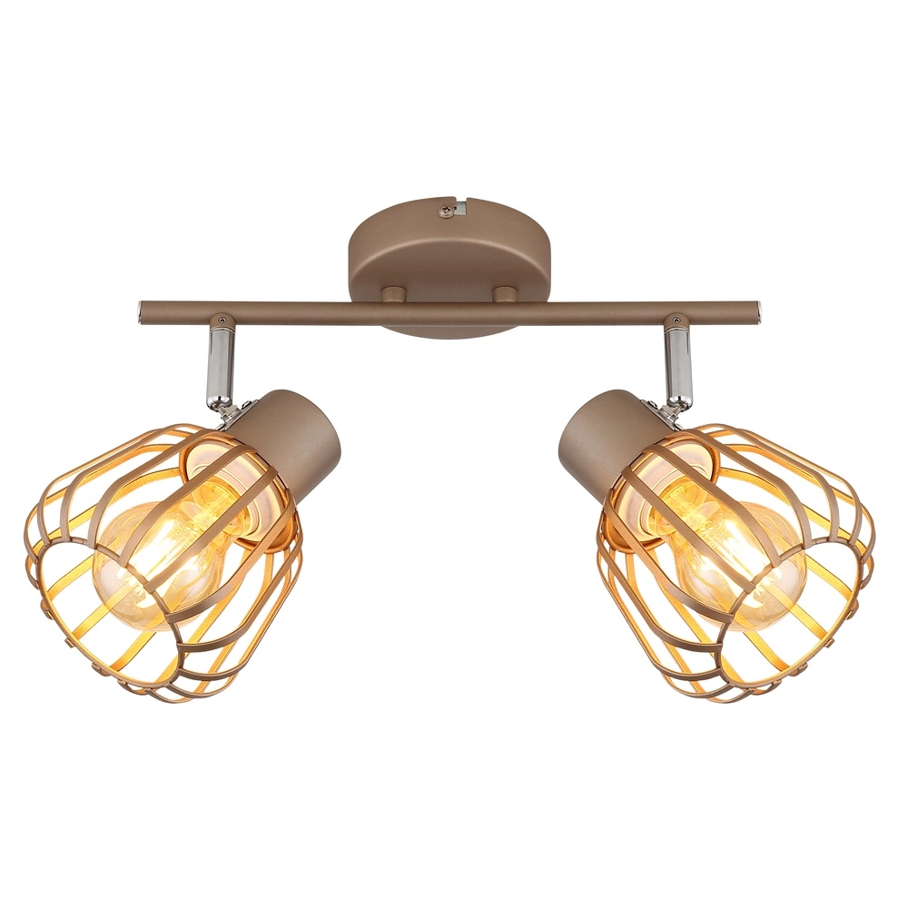 Plafondlamp Olin 2-lichts koffie bruin Globo 9007371586578