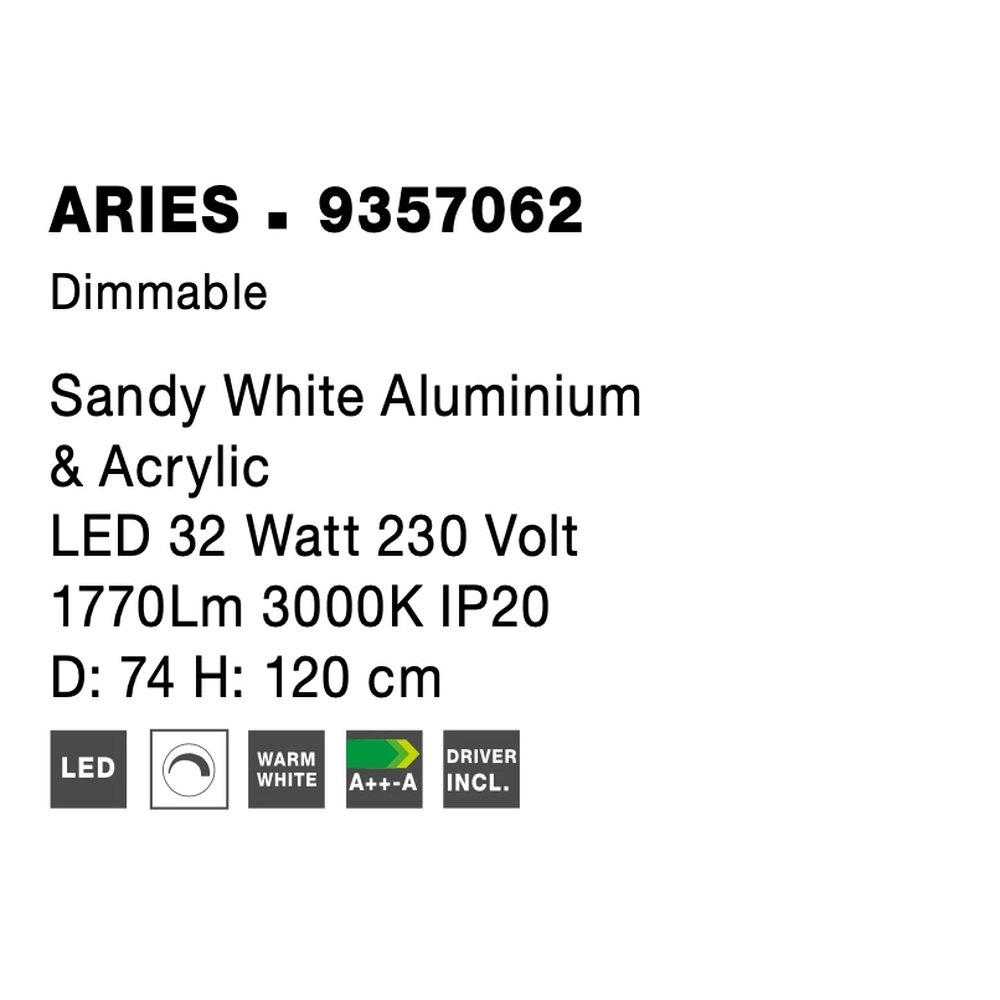 Design hanglamp Aries wit Ø 74cm Lyora 5212017419828