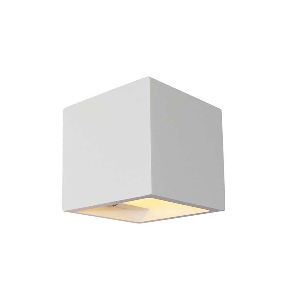Overschilderbare wandspot Plaster Square Up - Down wit