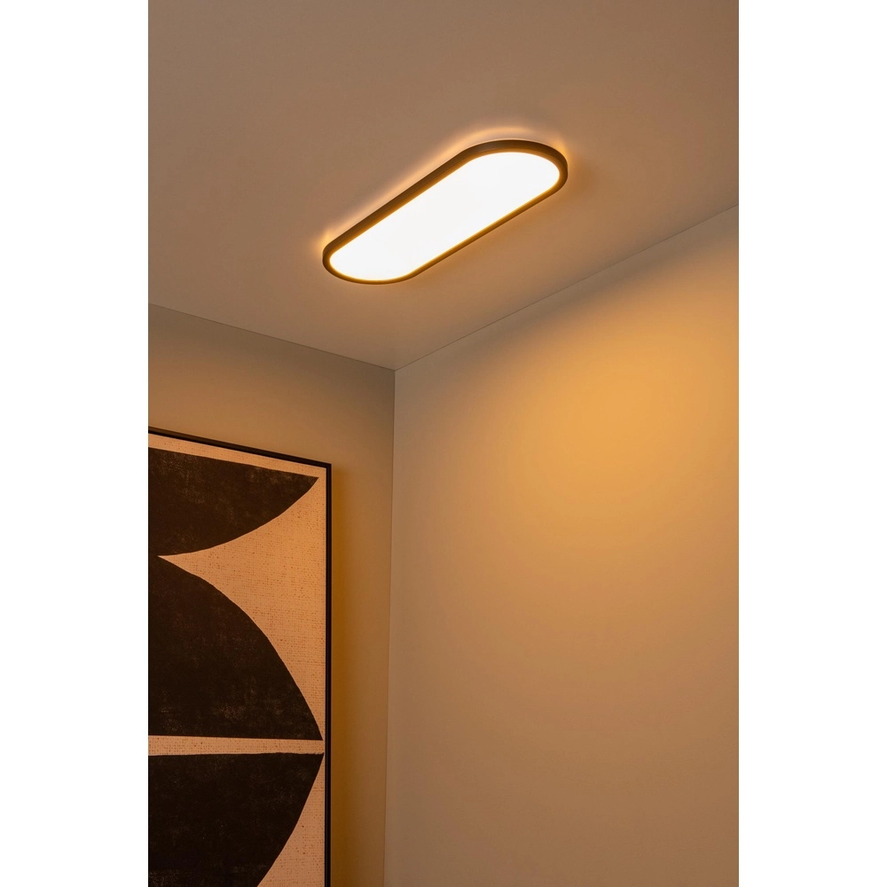 Ovale plafonniere Elly zwart 24W Lucide 5411212071811