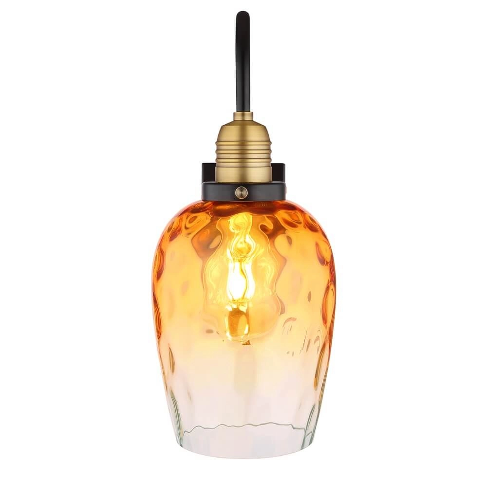 Wandlamp Salvy amber glas honinggraat Globo 9007371451609