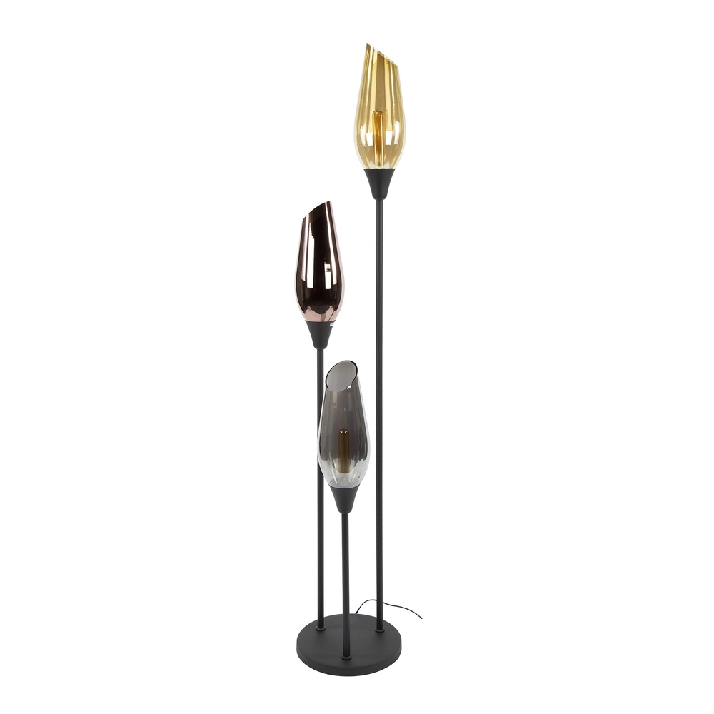 Glazen vloerlamp Cocoon 3x E27 - 168cm Lyora 8716803511866
