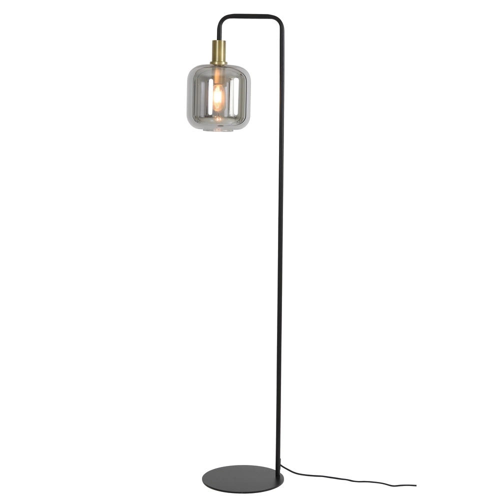 Vloerlamp Lekar met smoke glas en goud Light & Living 8717807601430
