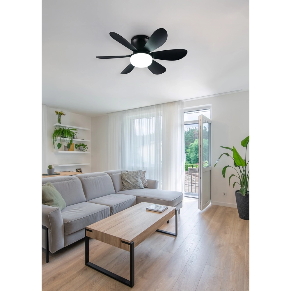 Zwarte ventilator Lund plafond Trio 4017807643732