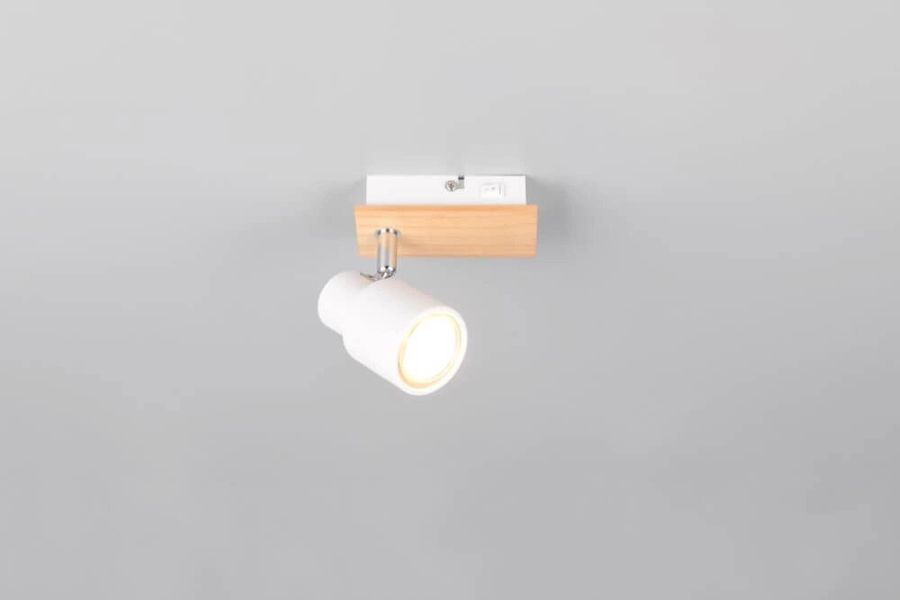 Design wandlamp Pierre wit met hout Trio 4017807638141