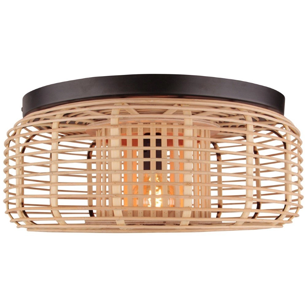 Rotan plafondlamp Crosstown Ø 45cm Rotan plafondlamp Crosstown Ø 45cm