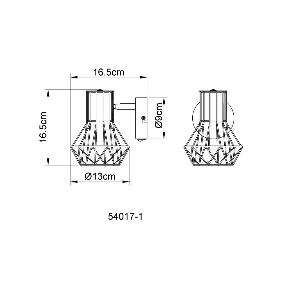 Wandlamp Priska zwart Globo 9007371412167