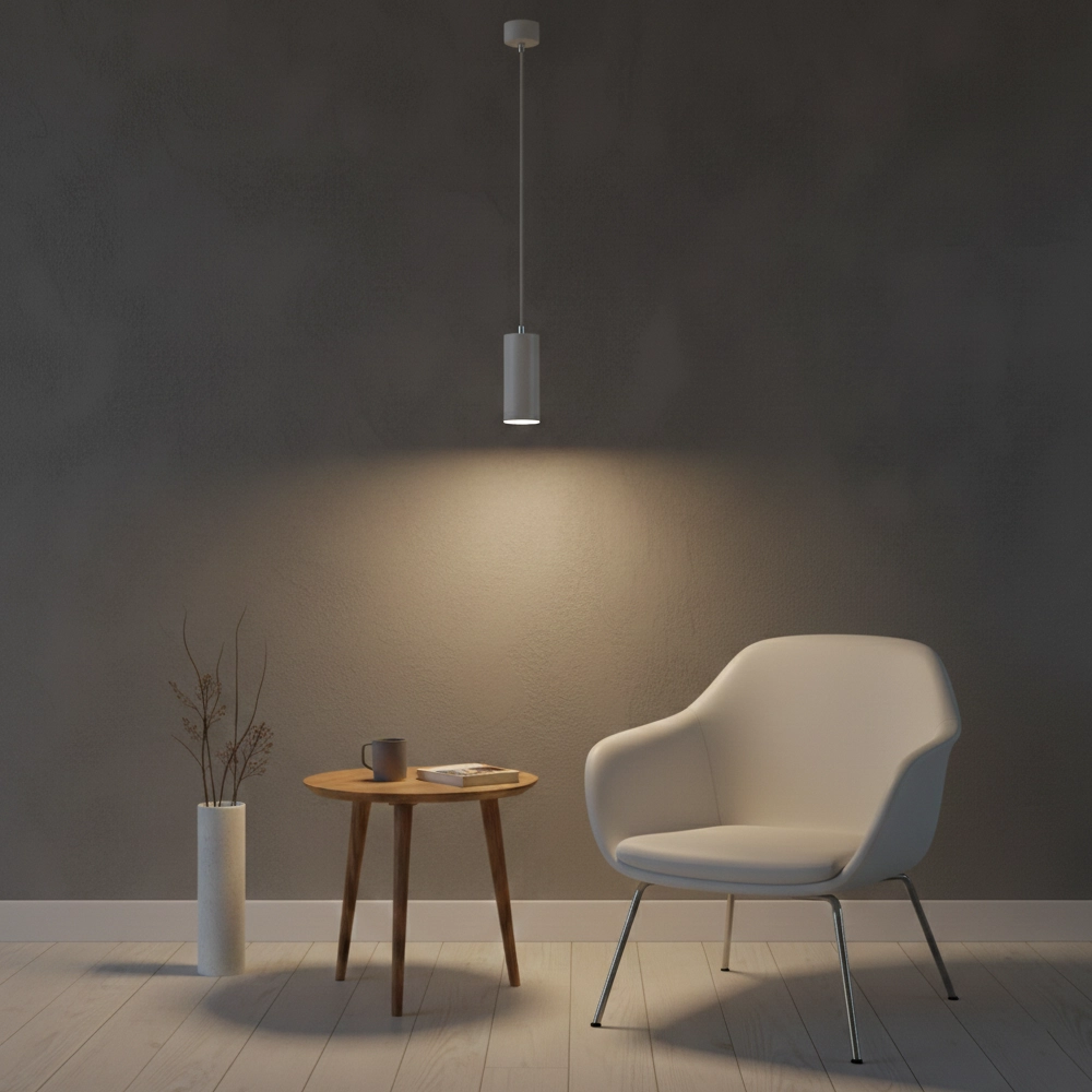 Strakke hanglamp Aila wit