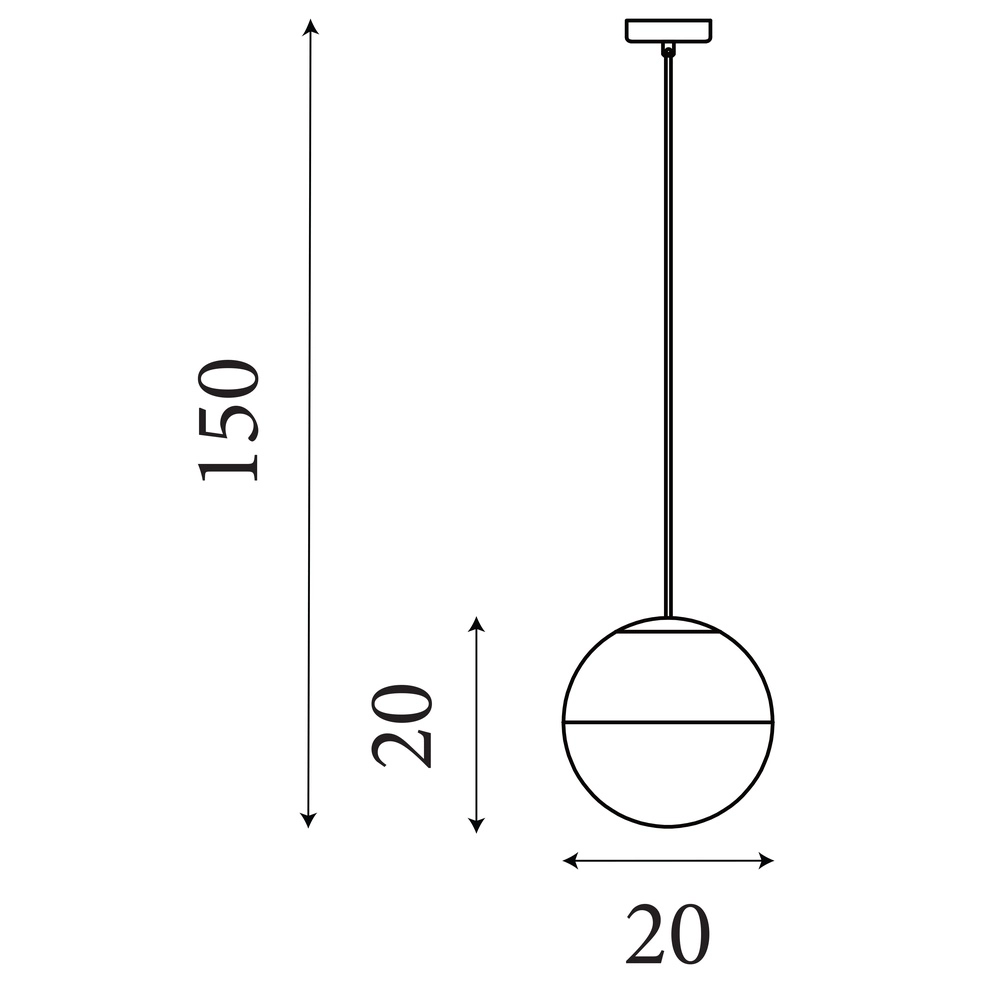 Design hanglamp Endor Ø 20cm goud en wit glas Searchlight 5053423260655